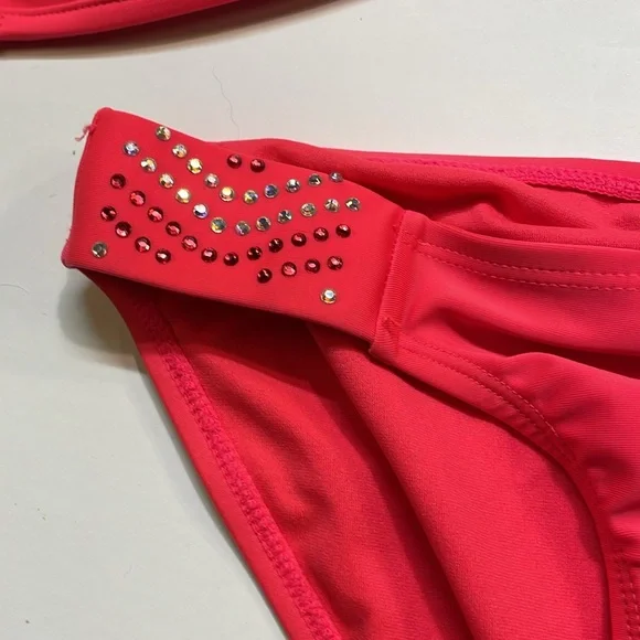 Miss Me womens Bikini 2 piece Rhinestones 2 piece swim suit Sz S/M - Picture 9 of 13